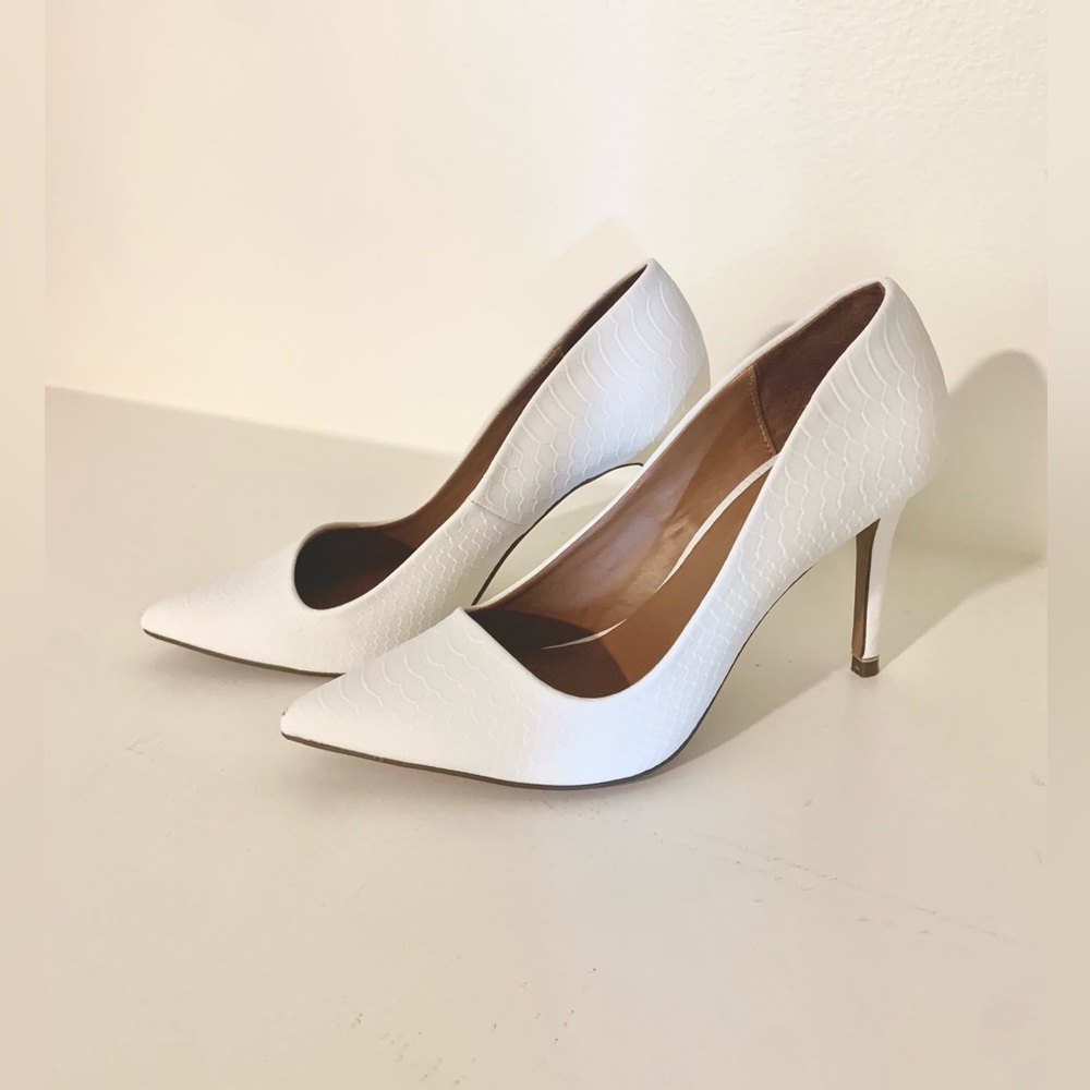 Call It Spring White Crocodile Pumps
